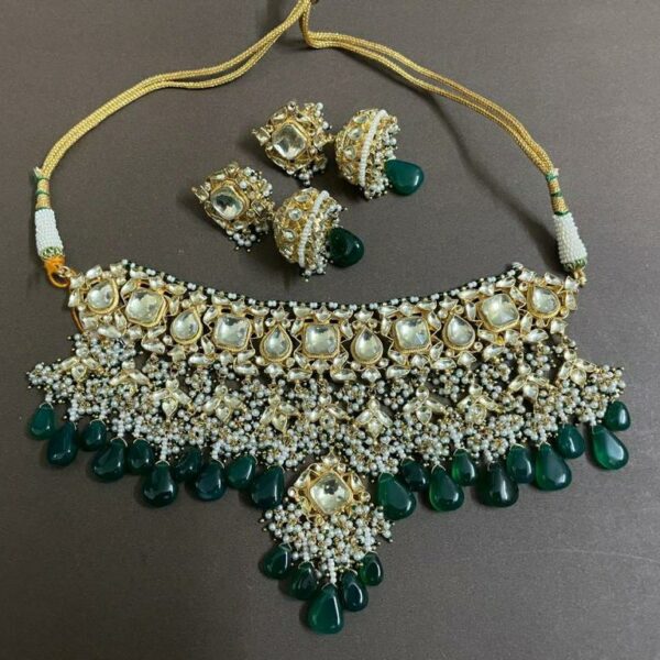 Mihira Pachi Kundan Bridal Necklace set