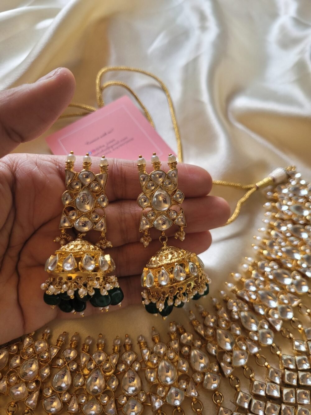 Purnima Kundan Jhumka Earrings - Image 4