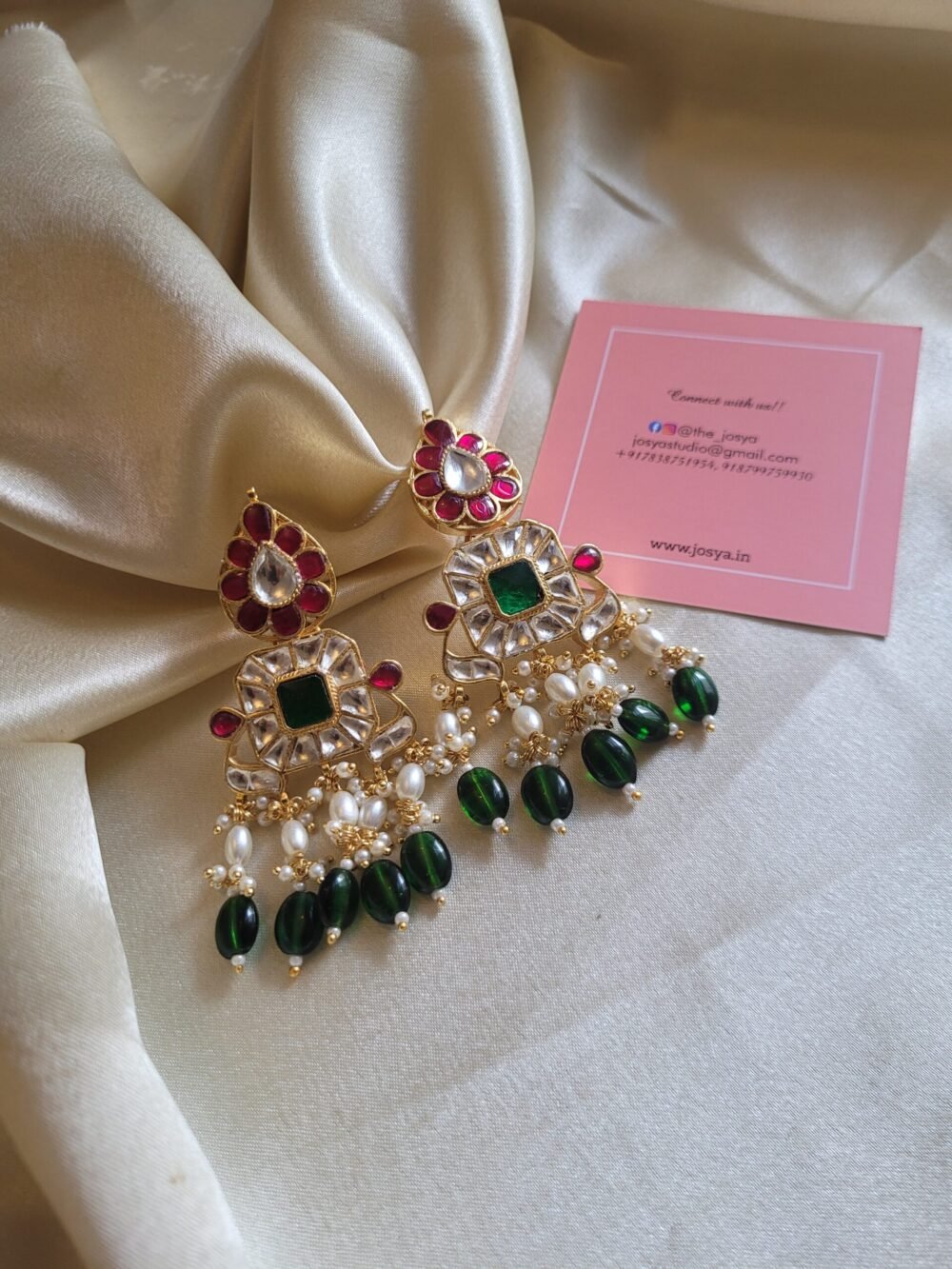 Jaanki Kundan Jhumka Earrings - Image 3