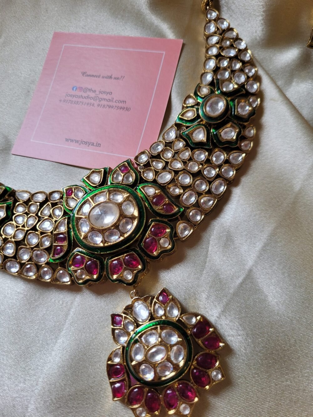 Divya Kundan Necklace Set - Image 4