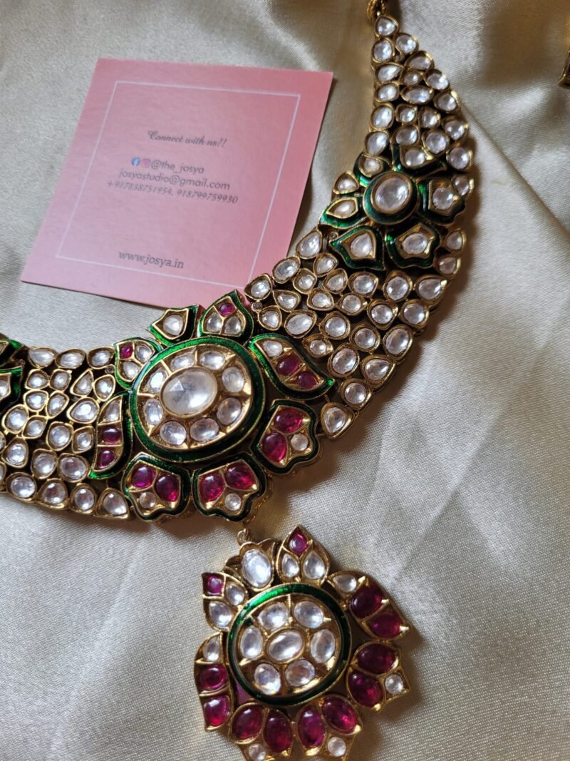 Divya Kundan Necklace Set - Image 4