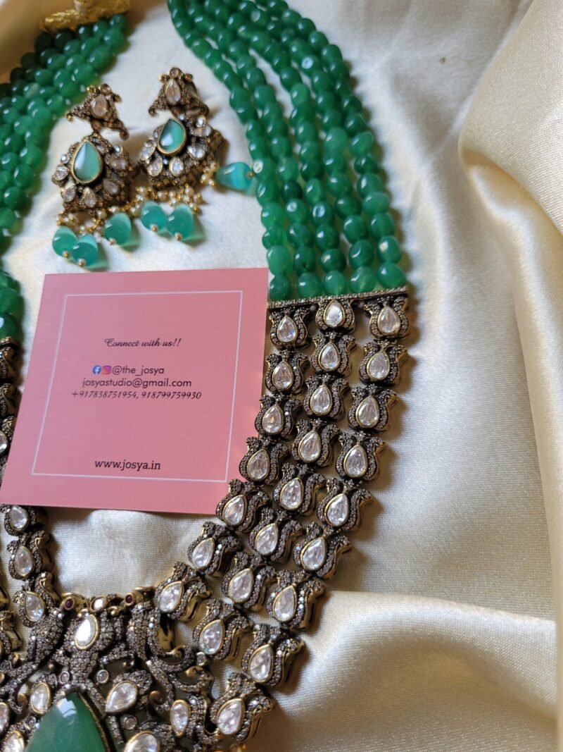 Rihanna Long Polki Necklace set - Image 5