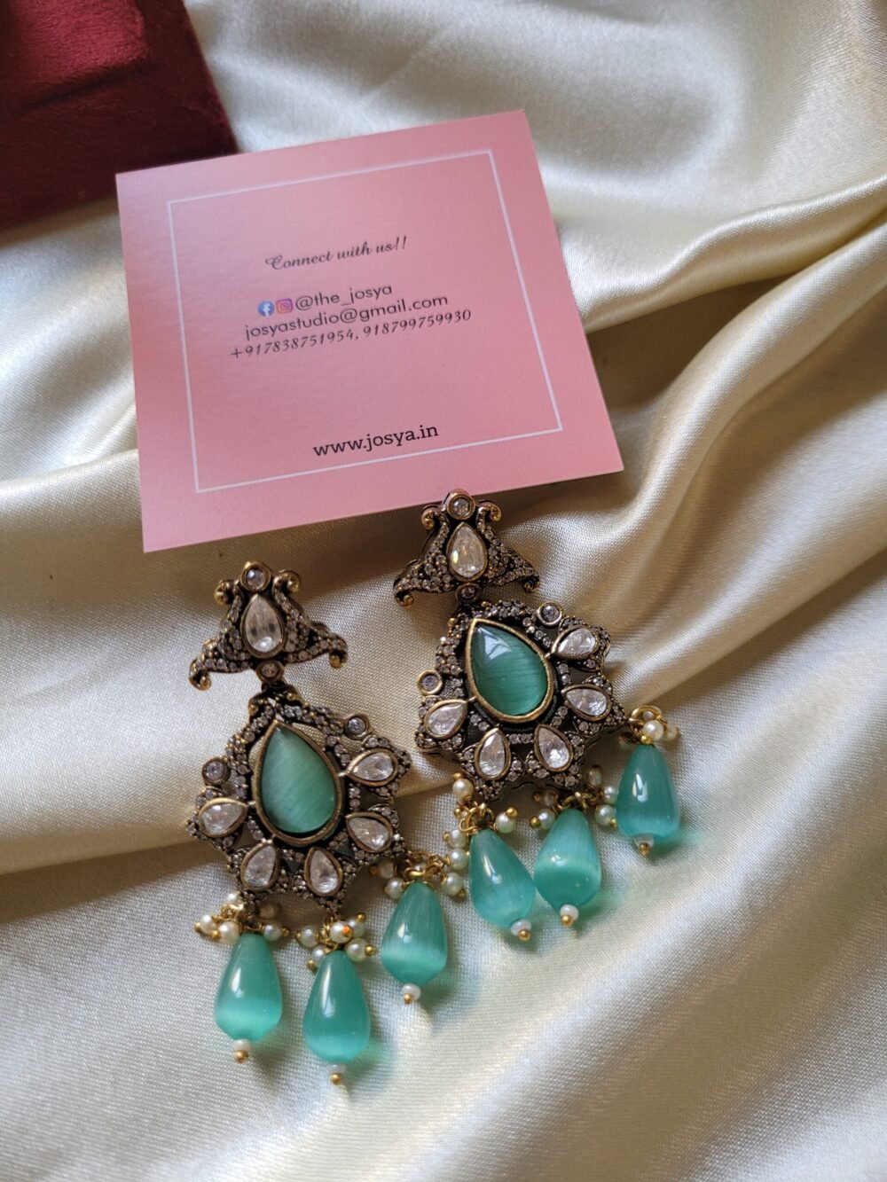 Rihanna Long Polki Necklace set - Image 6