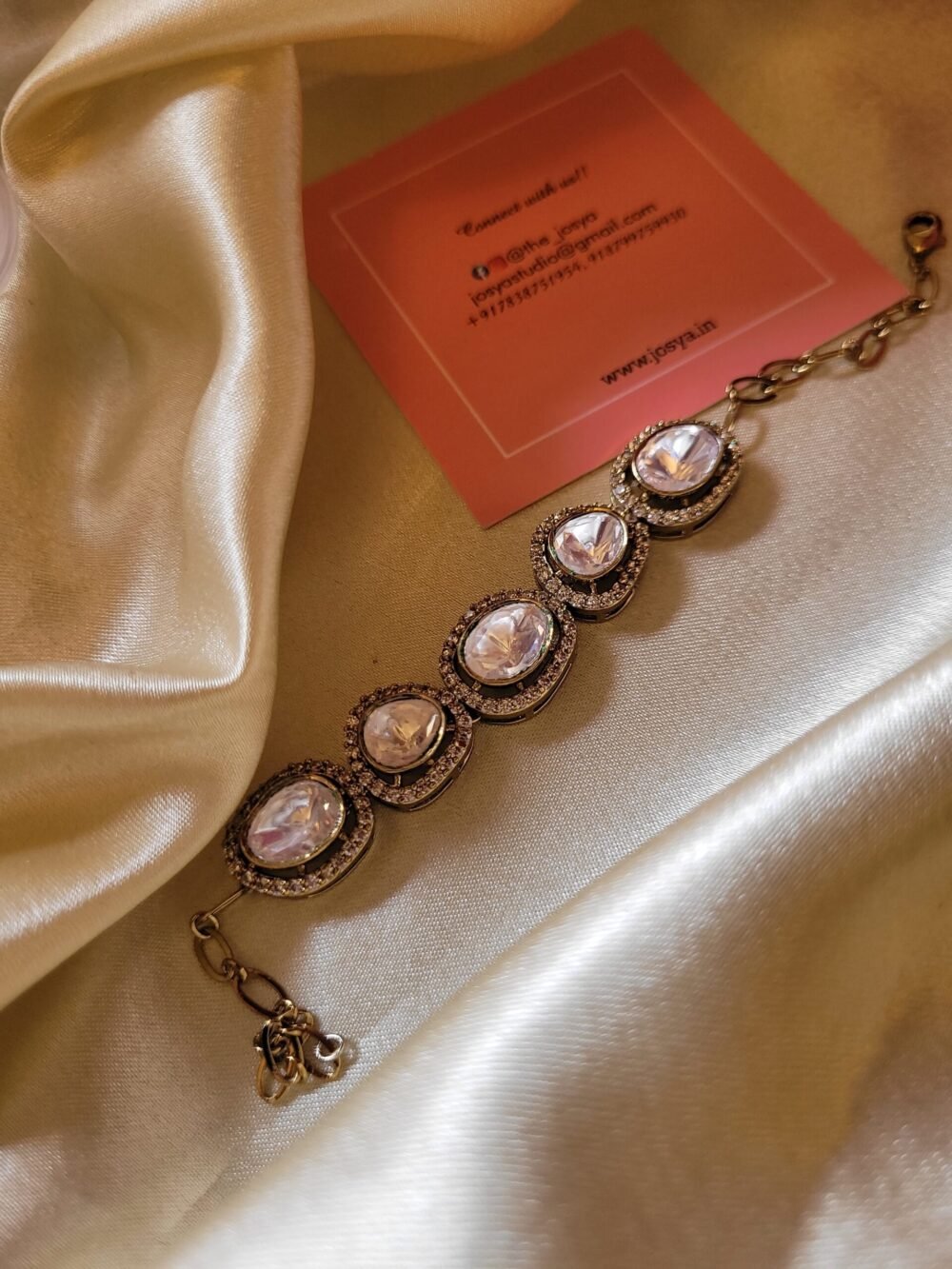 Alluring Moissanite Polki Bracelet - Image 3