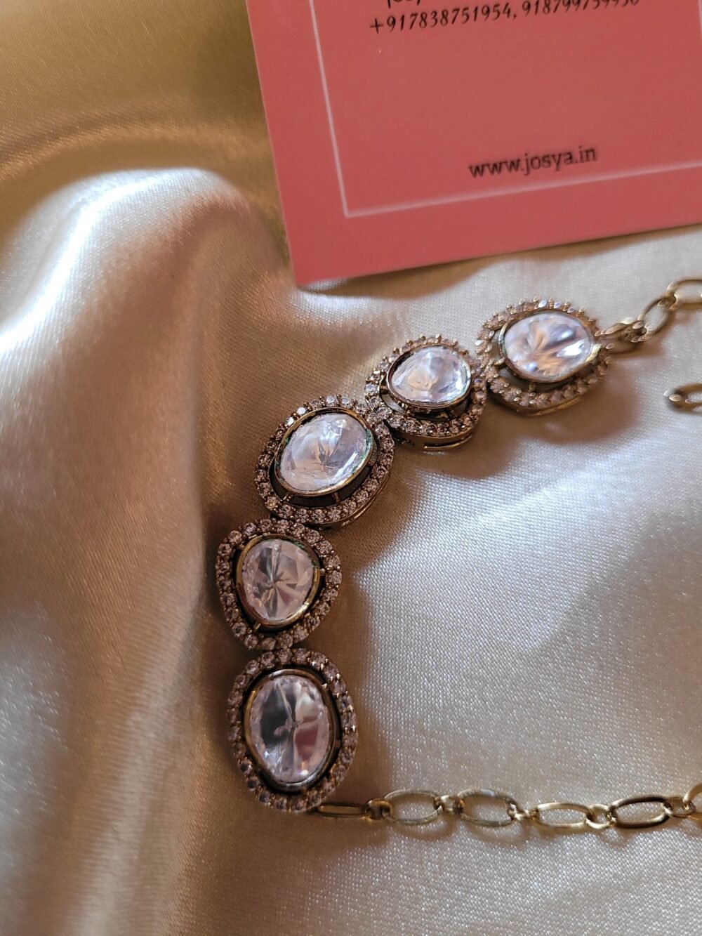 Alluring Moissanite Polki Bracelet - Image 6