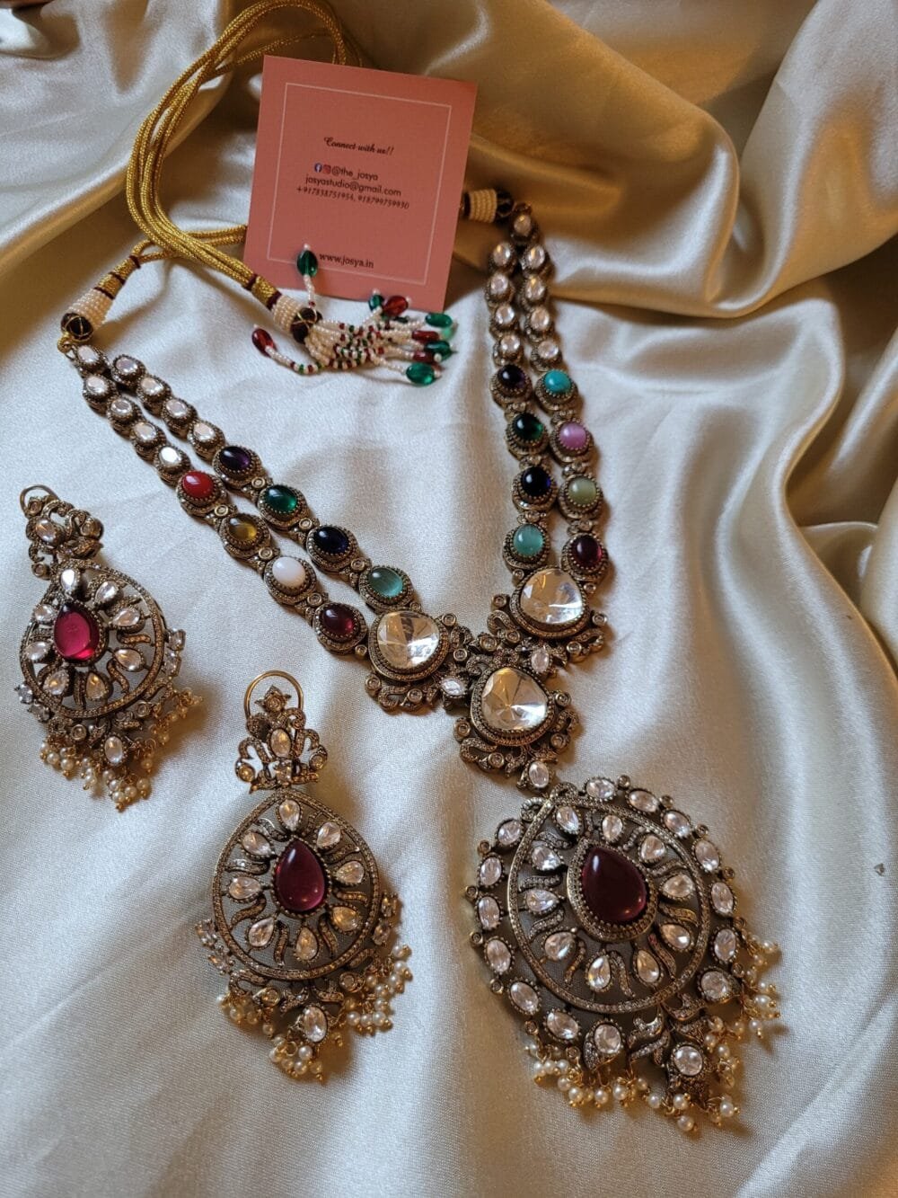 Iris Polki Necklace set - Image 3