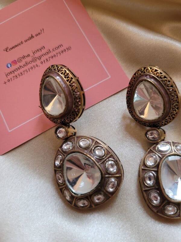 Vintage-Inspired Polki Earrings - Image 3