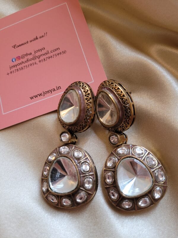 Vintage-Inspired Polki Earrings - Image 2