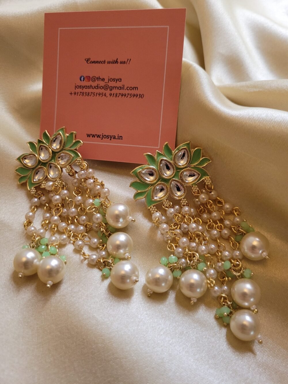 Lush Green Danglers Earrings - Image 5