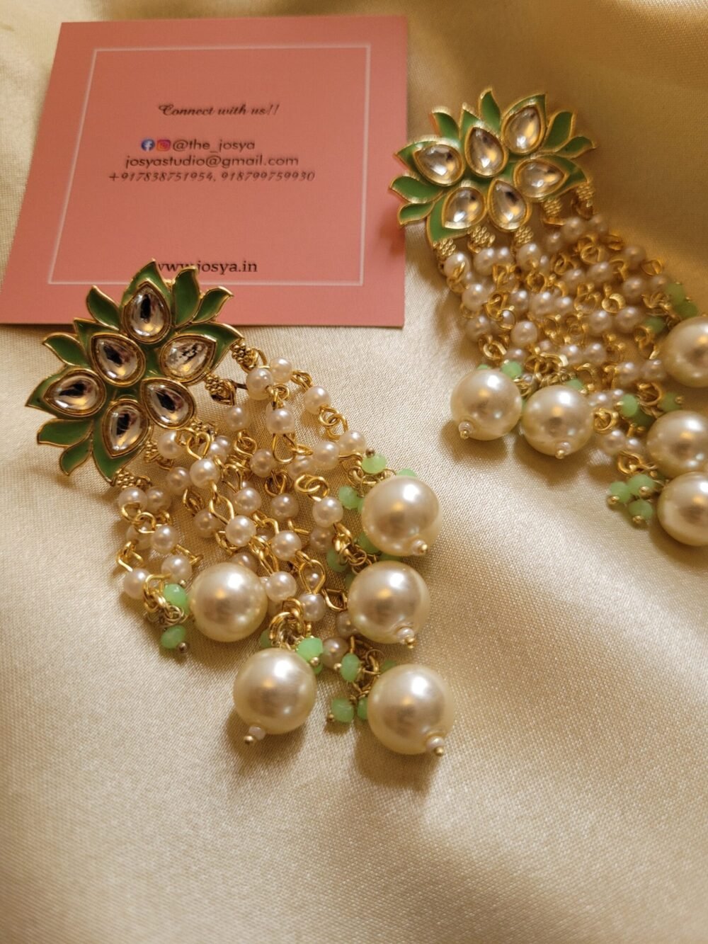 Lush Green Danglers Earrings - Image 4