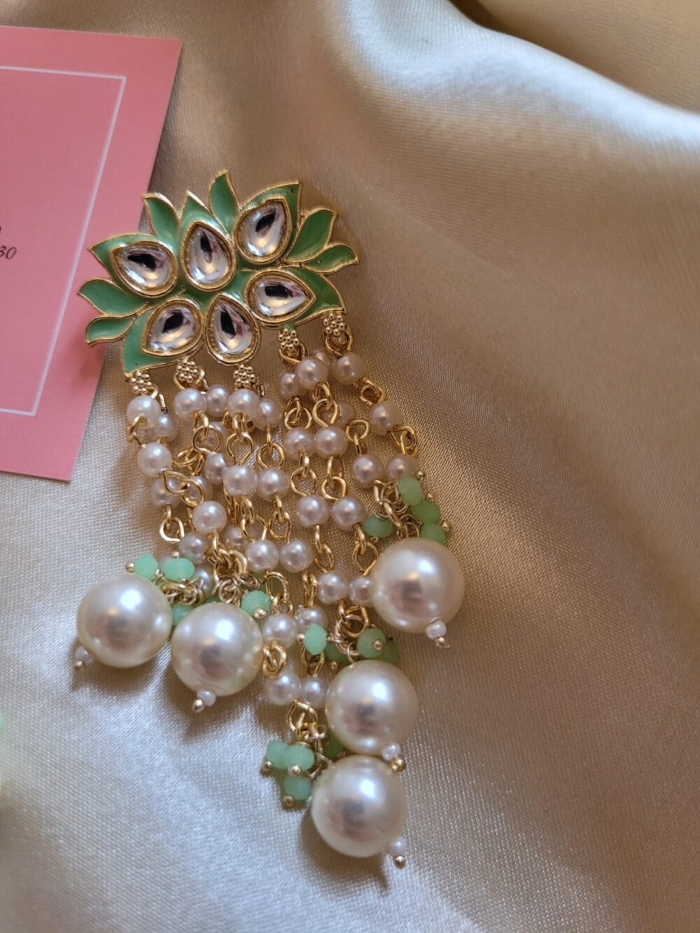 Lush Green Danglers Earrings - Image 3