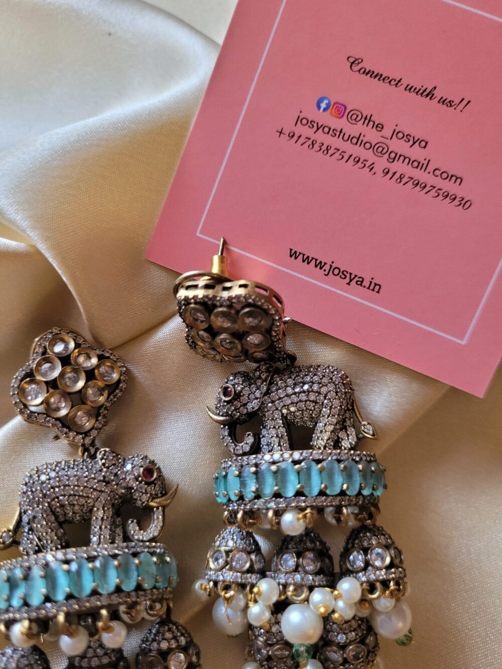 Elifet Polki and CZ Earrings - Image 6