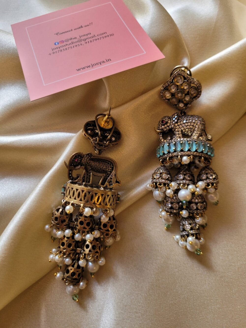 Elifet Polki and CZ Earrings - Image 5