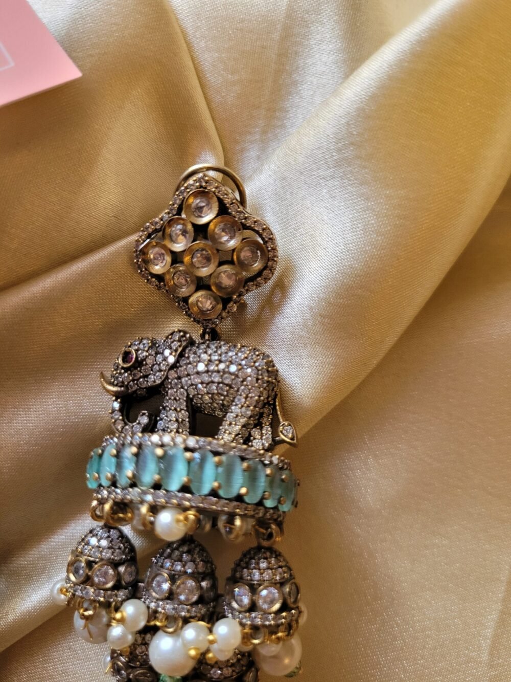 Elifet Polki and CZ Earrings - Image 4