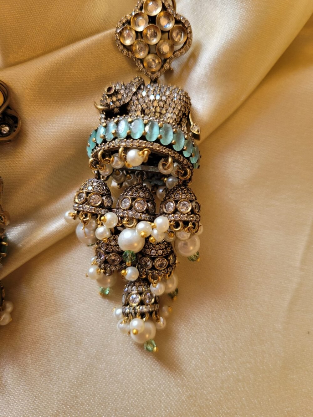 Elifet Polki and CZ Earrings - Image 2