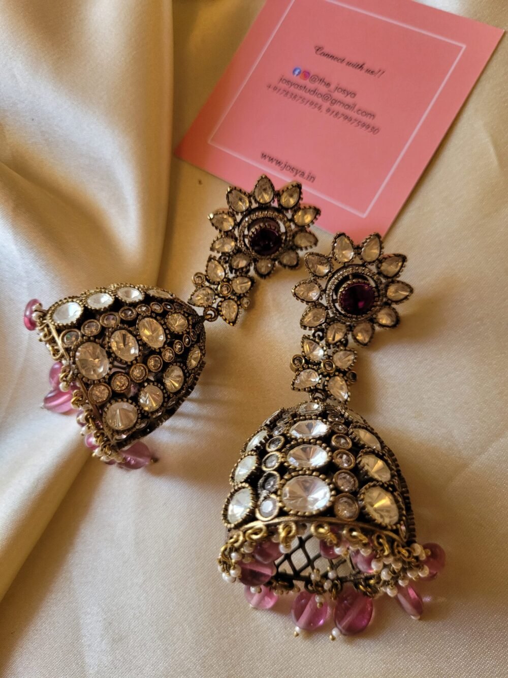 Sienna Moissanite Polki Earrings - Image 4