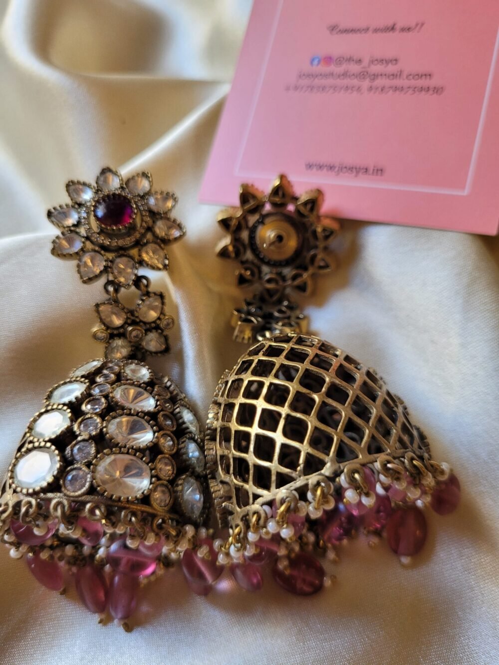 Sienna Moissanite Polki Earrings - Image 6