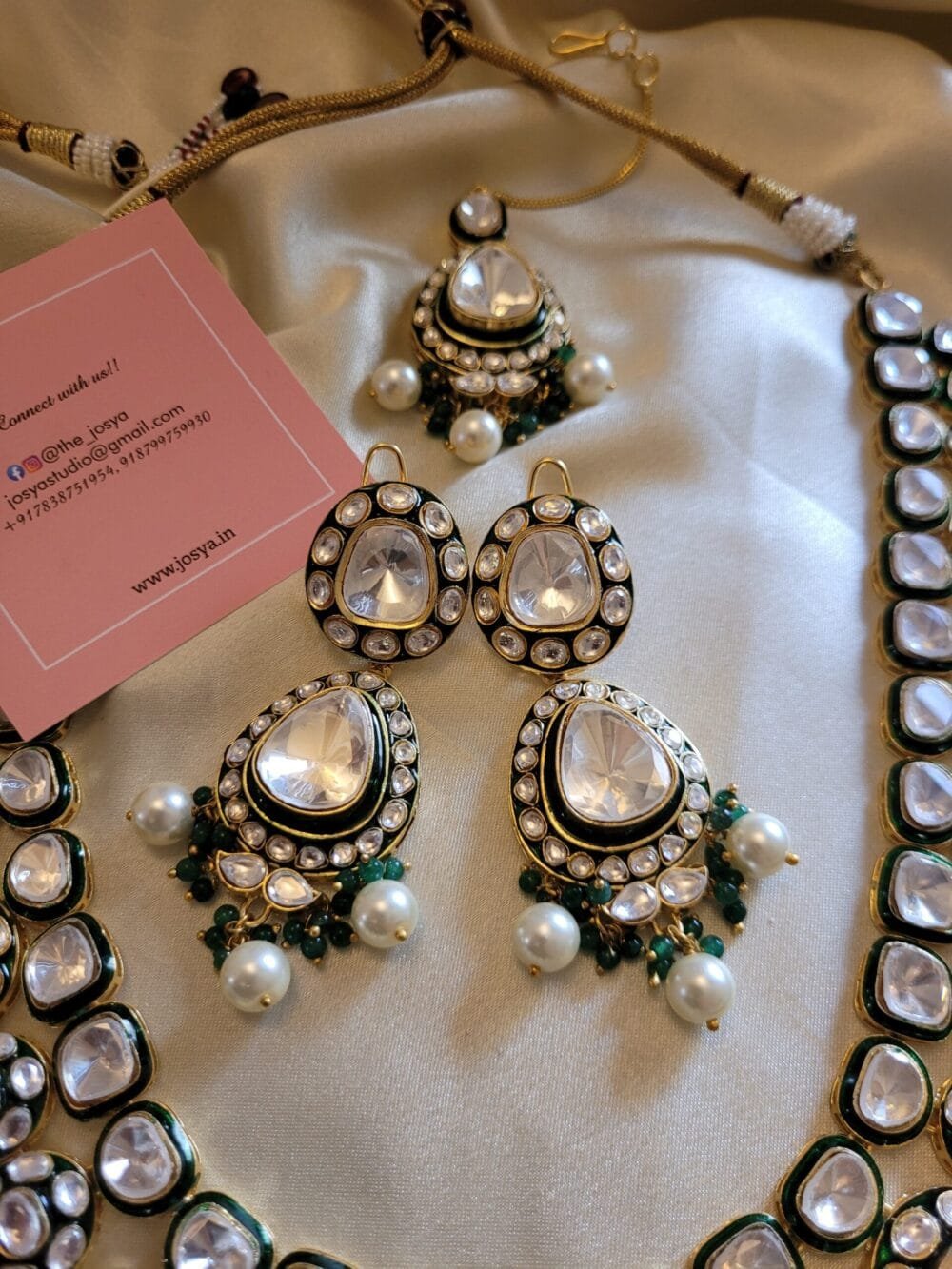 Vaani Polki Bridal Necklace Set - Image 9
