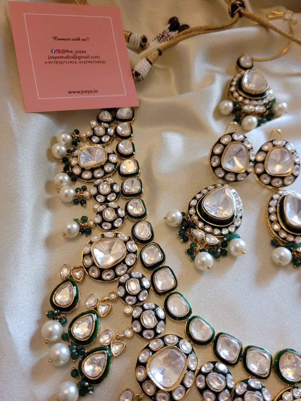 Vaani Polki Bridal Necklace Set - Image 8