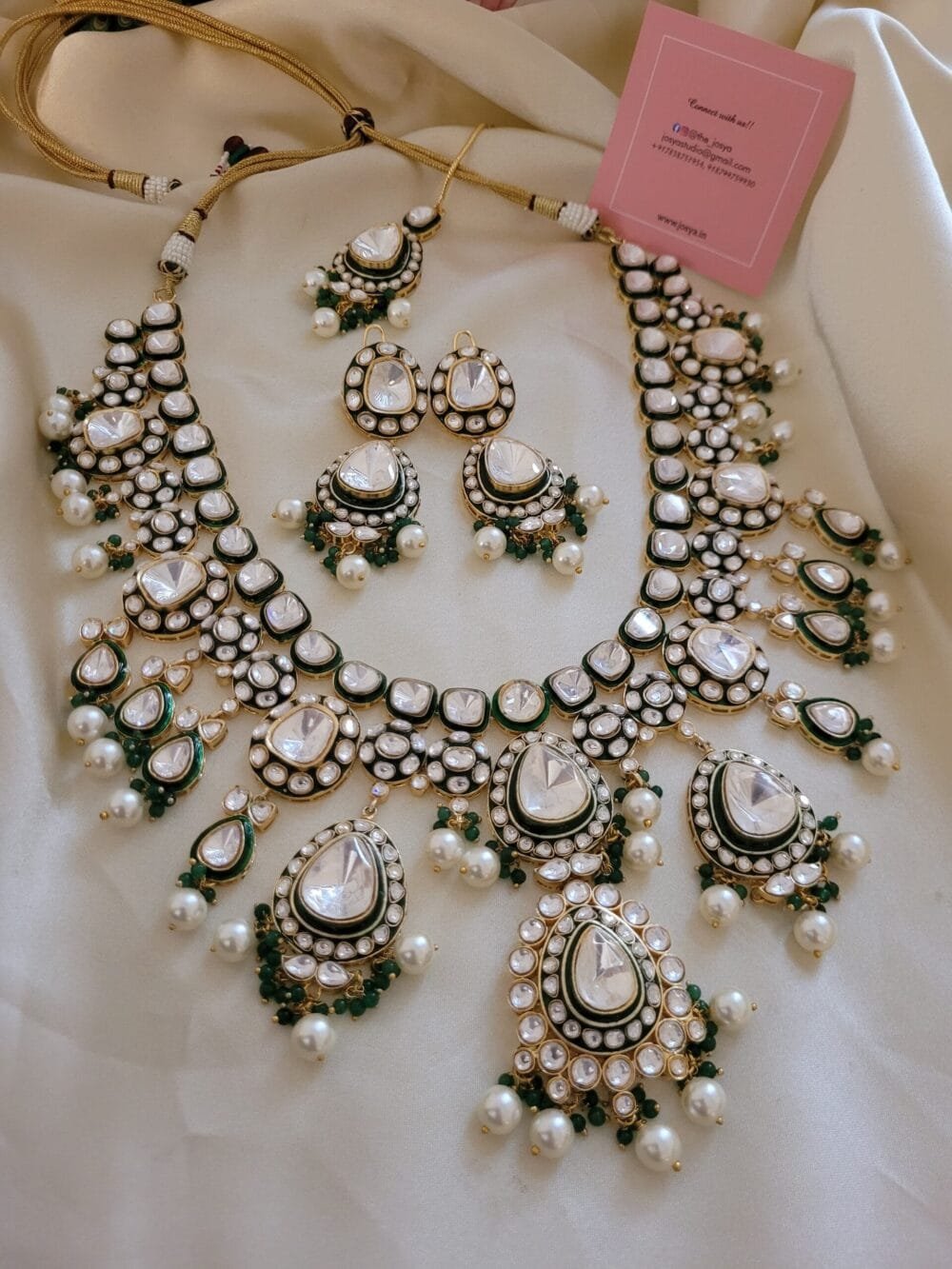 Vaani Polki Bridal Necklace Set - Image 4