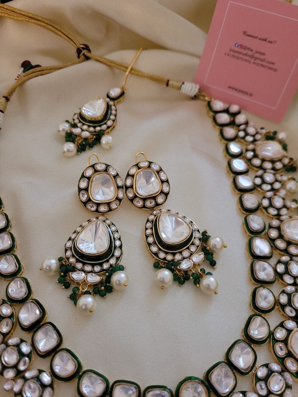Vaani Polki Bridal Necklace Set - Image 3