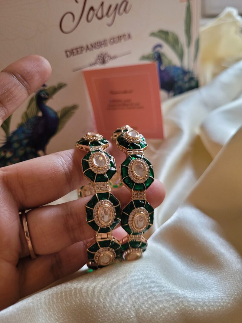 Arunima Polki Kundan Bangles - Image 6