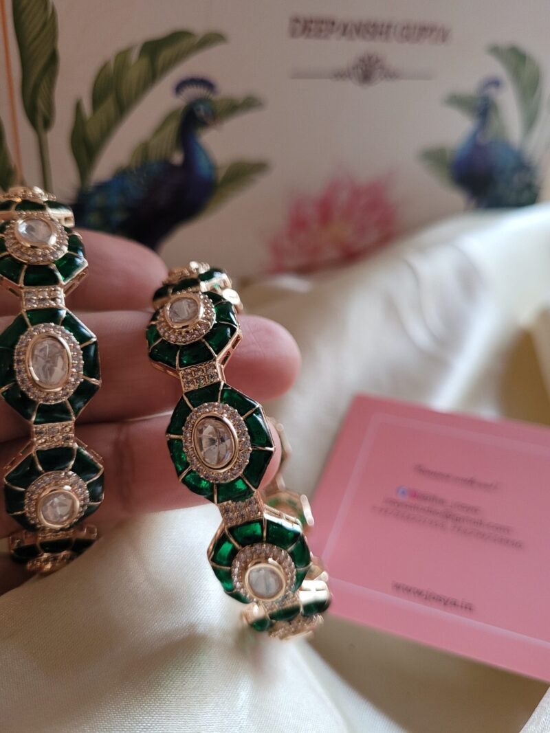 Arunima Polki Kundan Bangles - Image 4