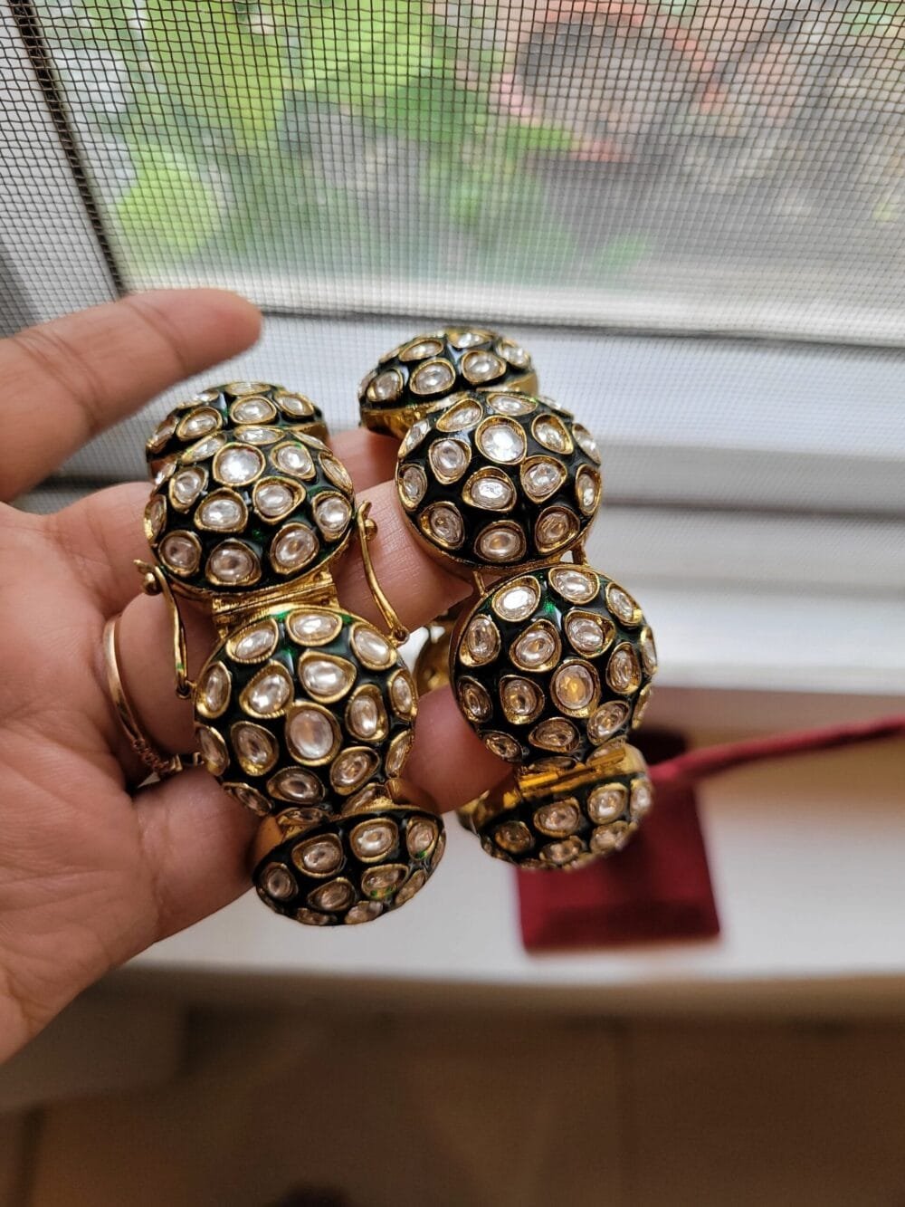 Amber Polki Kundan Bangles - Image 7