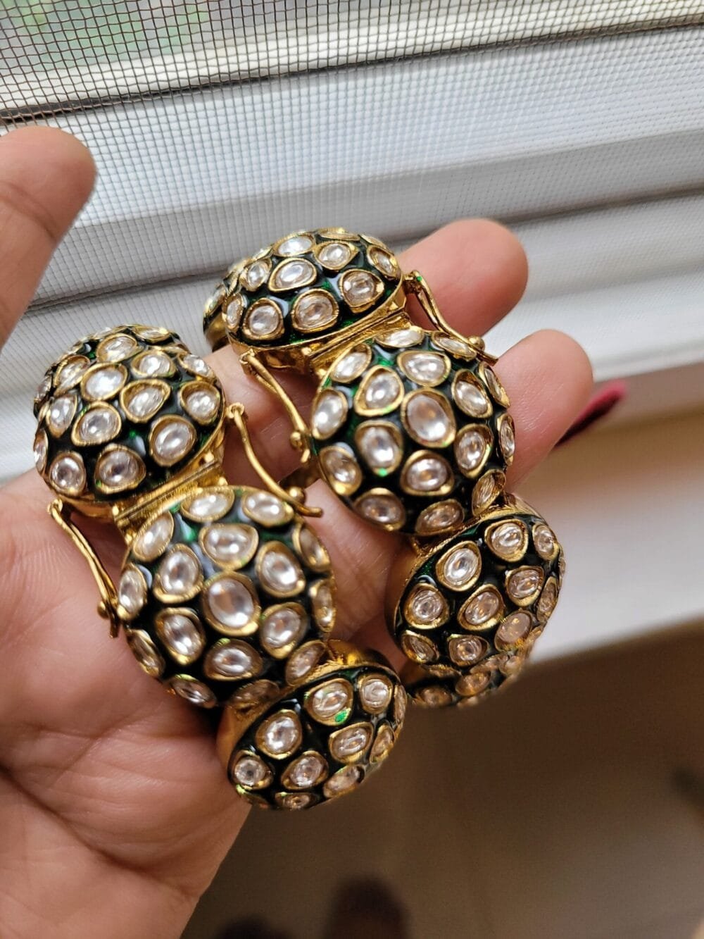 Amber Polki Kundan Bangles - Image 3