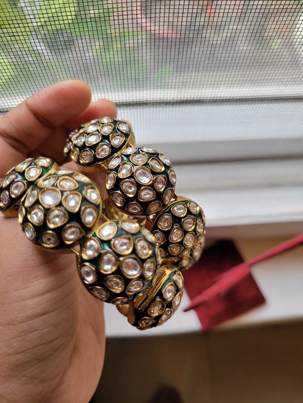 Amber Polki Kundan Bangles - Image 2