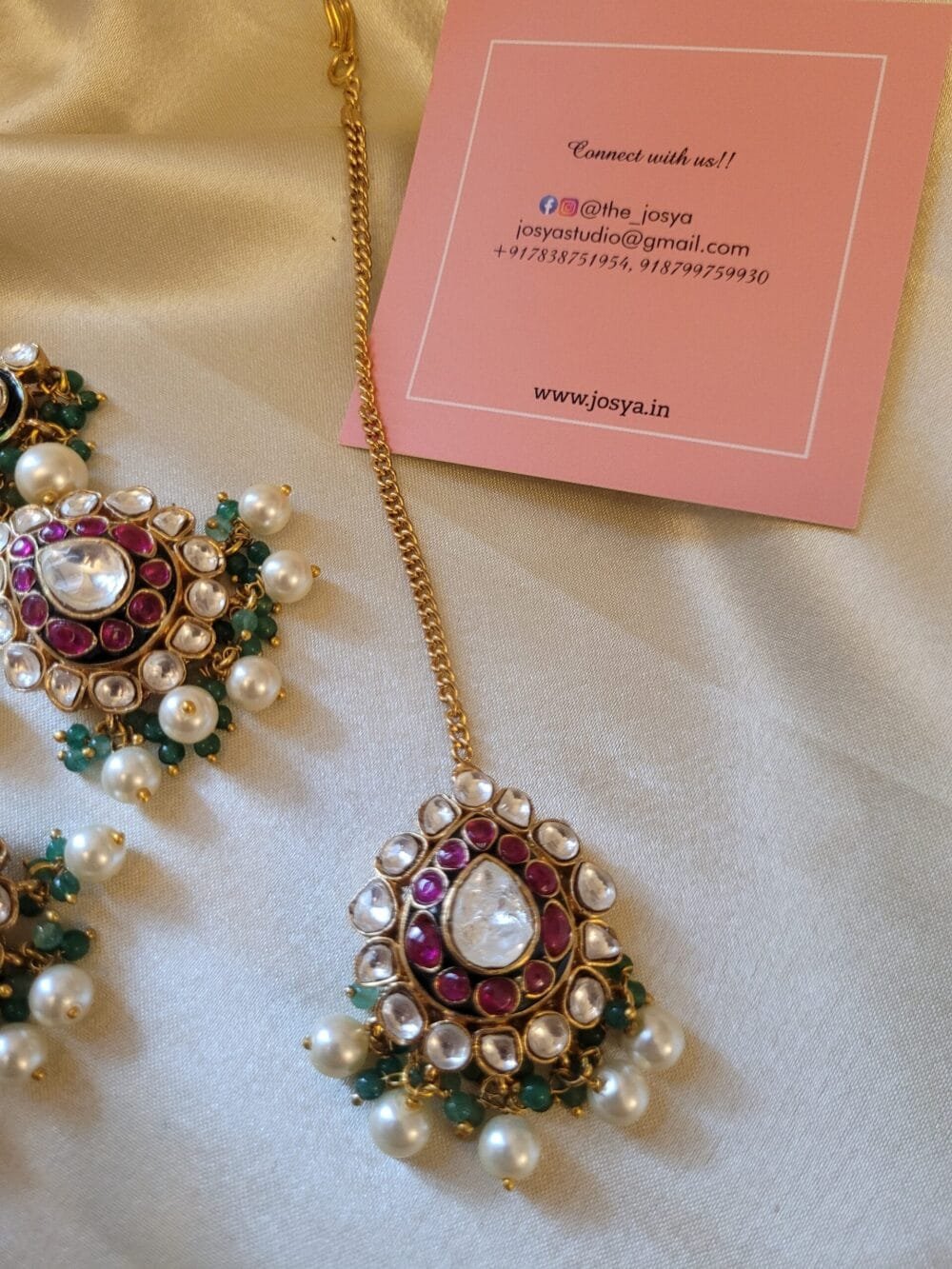 Vaanya Polki Bridal Necklace Set - Image 6