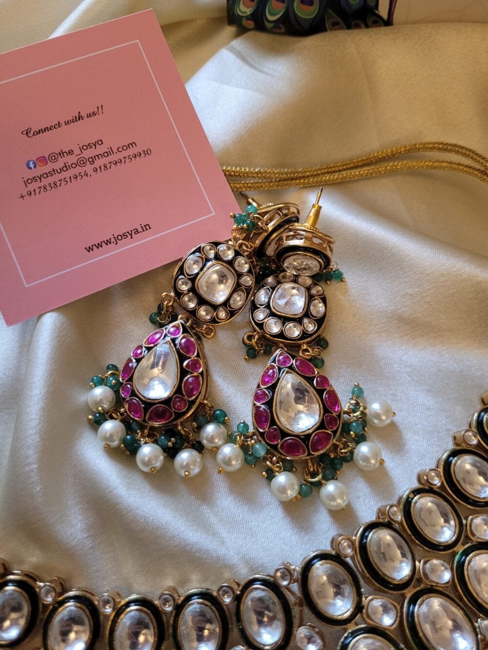 Vaanya Polki Bridal Necklace Set - Image 7