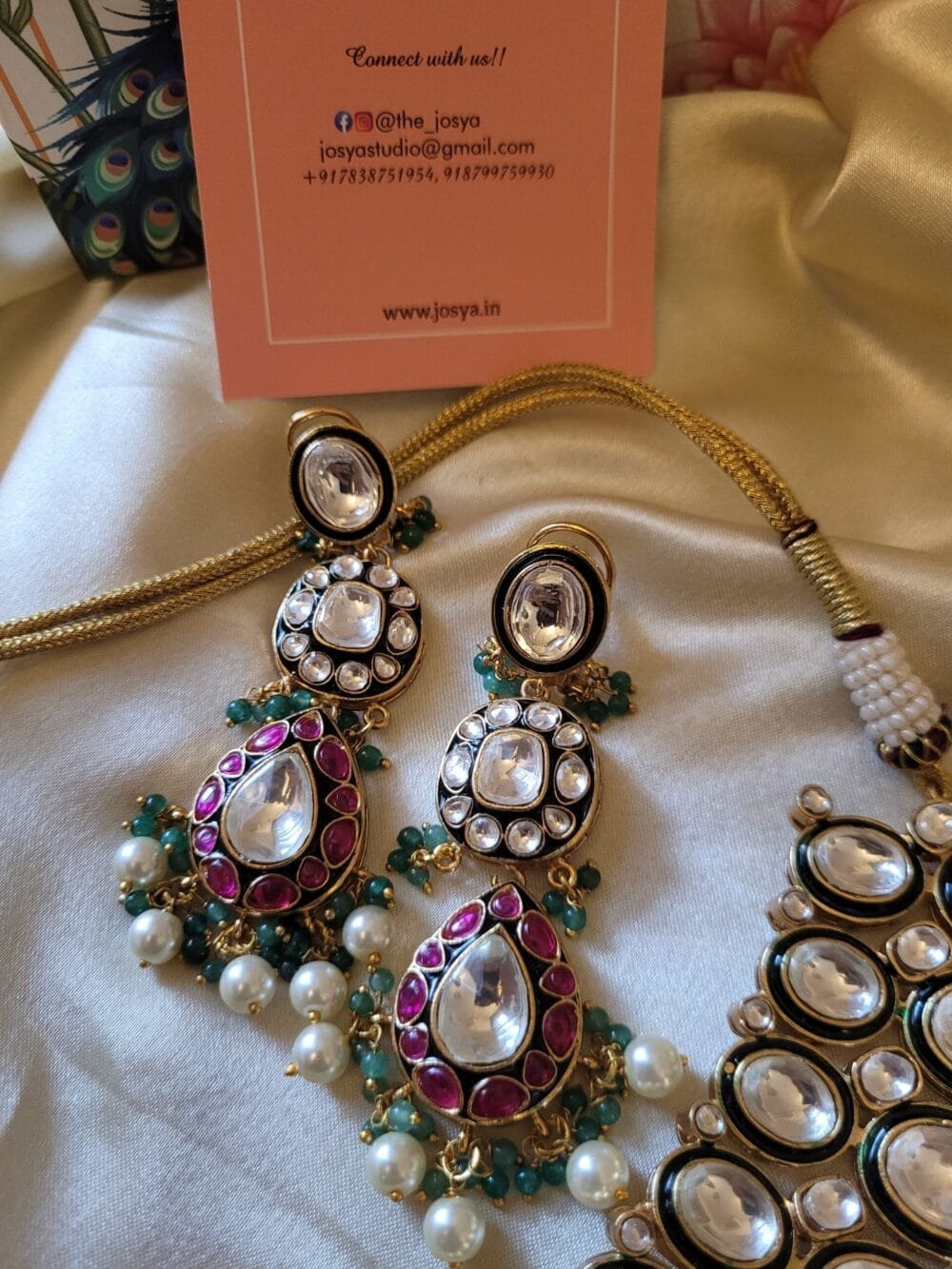 Vaanya Polki Bridal Necklace Set - Image 8