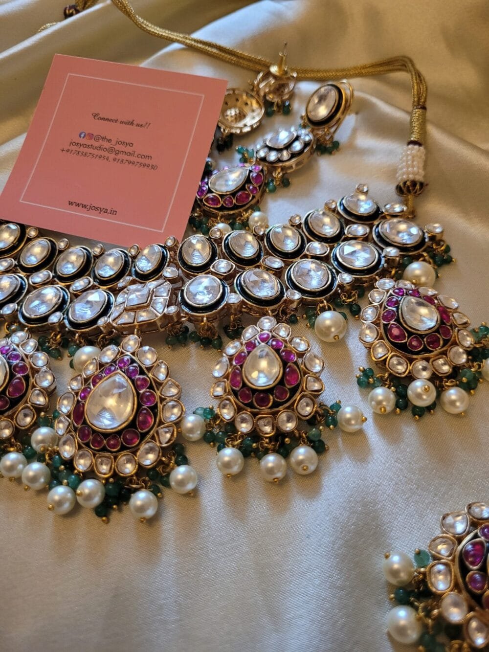 Vaanya Polki Bridal Necklace Set - Image 11