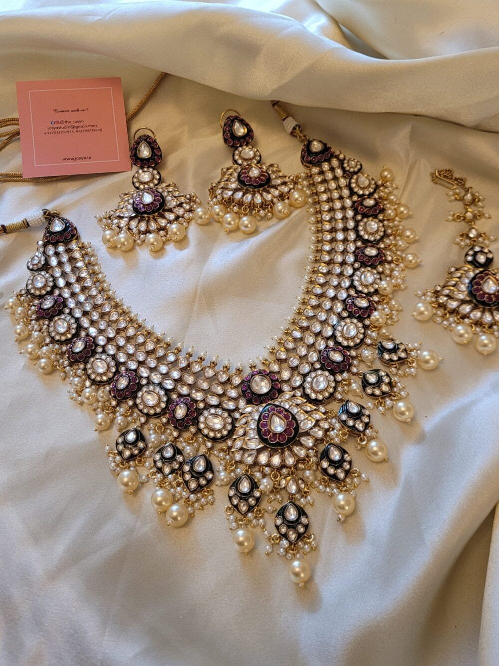 Vaidehi Polki Bridal Necklace Set (MADE ON ORDER) - Image 9
