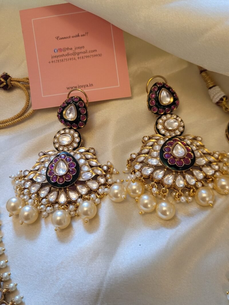 Vaidehi Polki Bridal Necklace Set (MADE ON ORDER) - Image 8