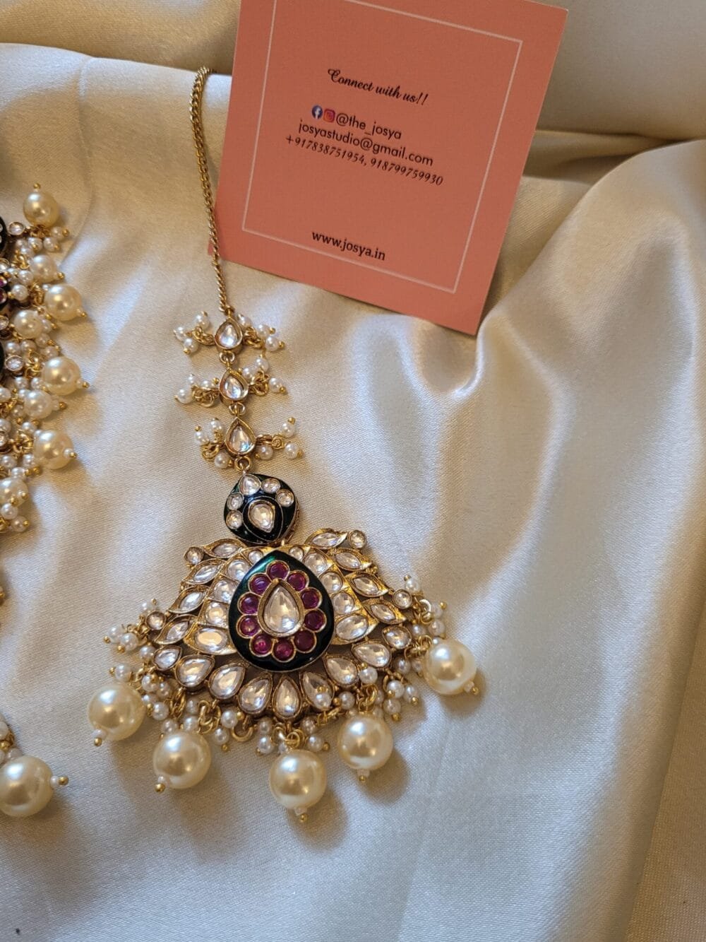 Vaidehi Polki Bridal Necklace Set (MADE ON ORDER) - Image 6