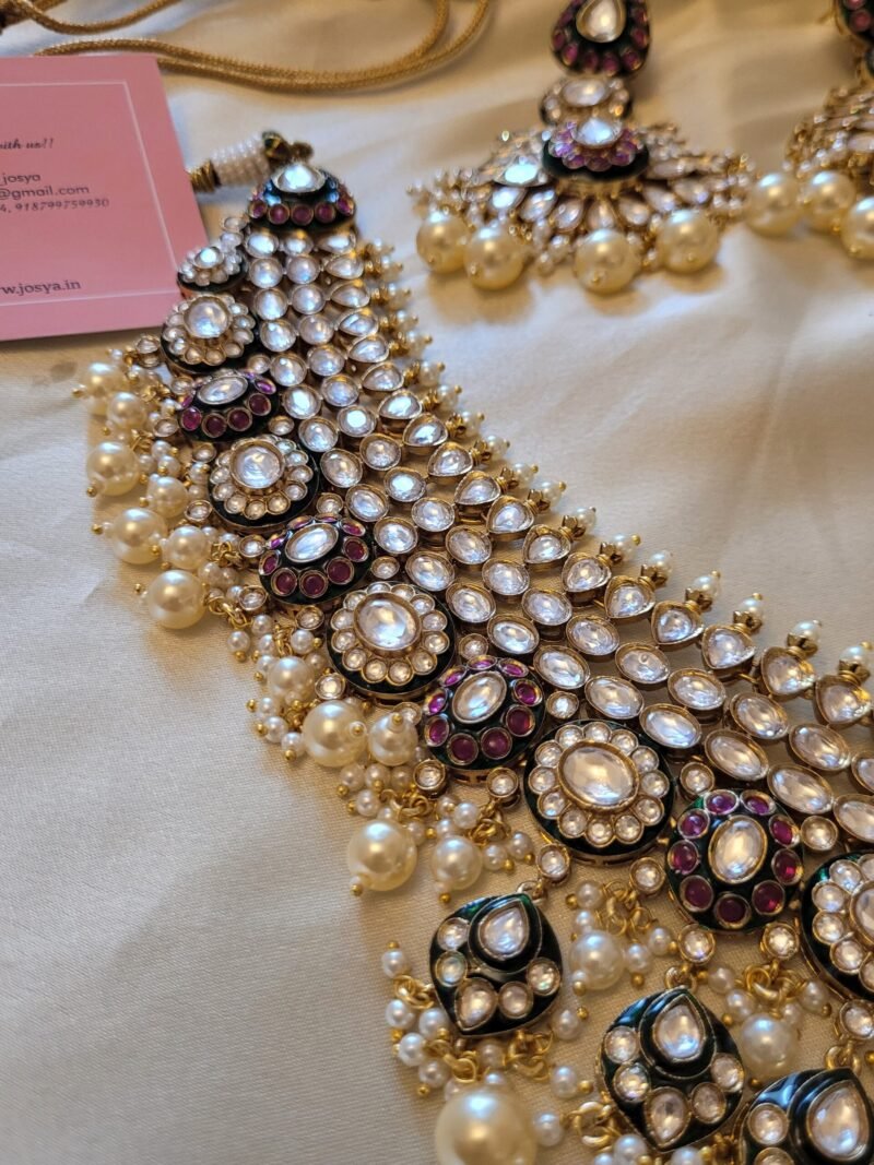 Vaidehi Polki Bridal Necklace Set (MADE ON ORDER) - Image 5