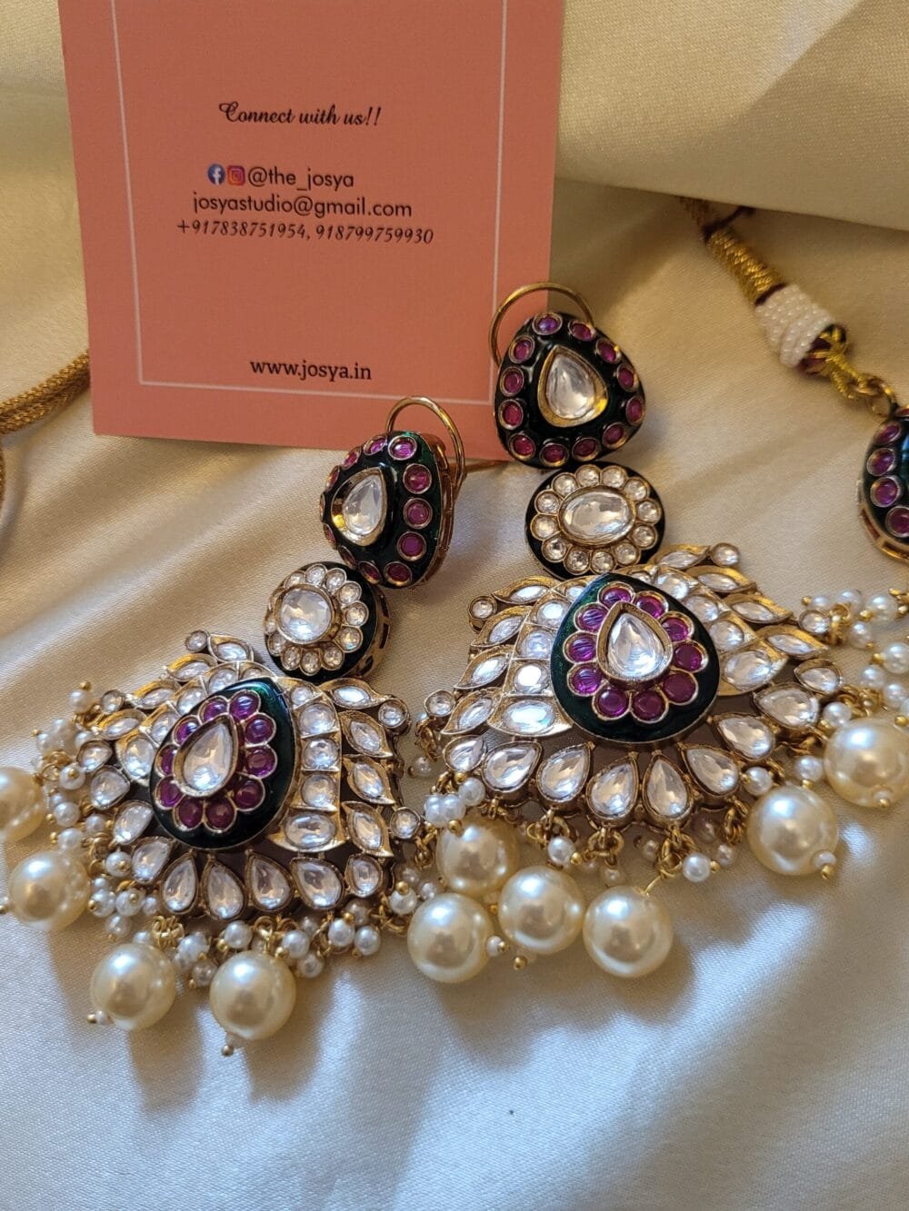 Vaidehi Polki Bridal Necklace Set (MADE ON ORDER) - Image 4