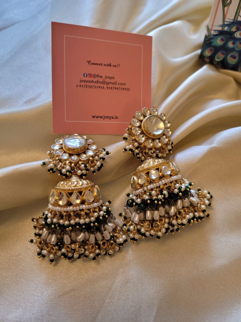 Jiva Kundan Jhumka Earrings - Image 4