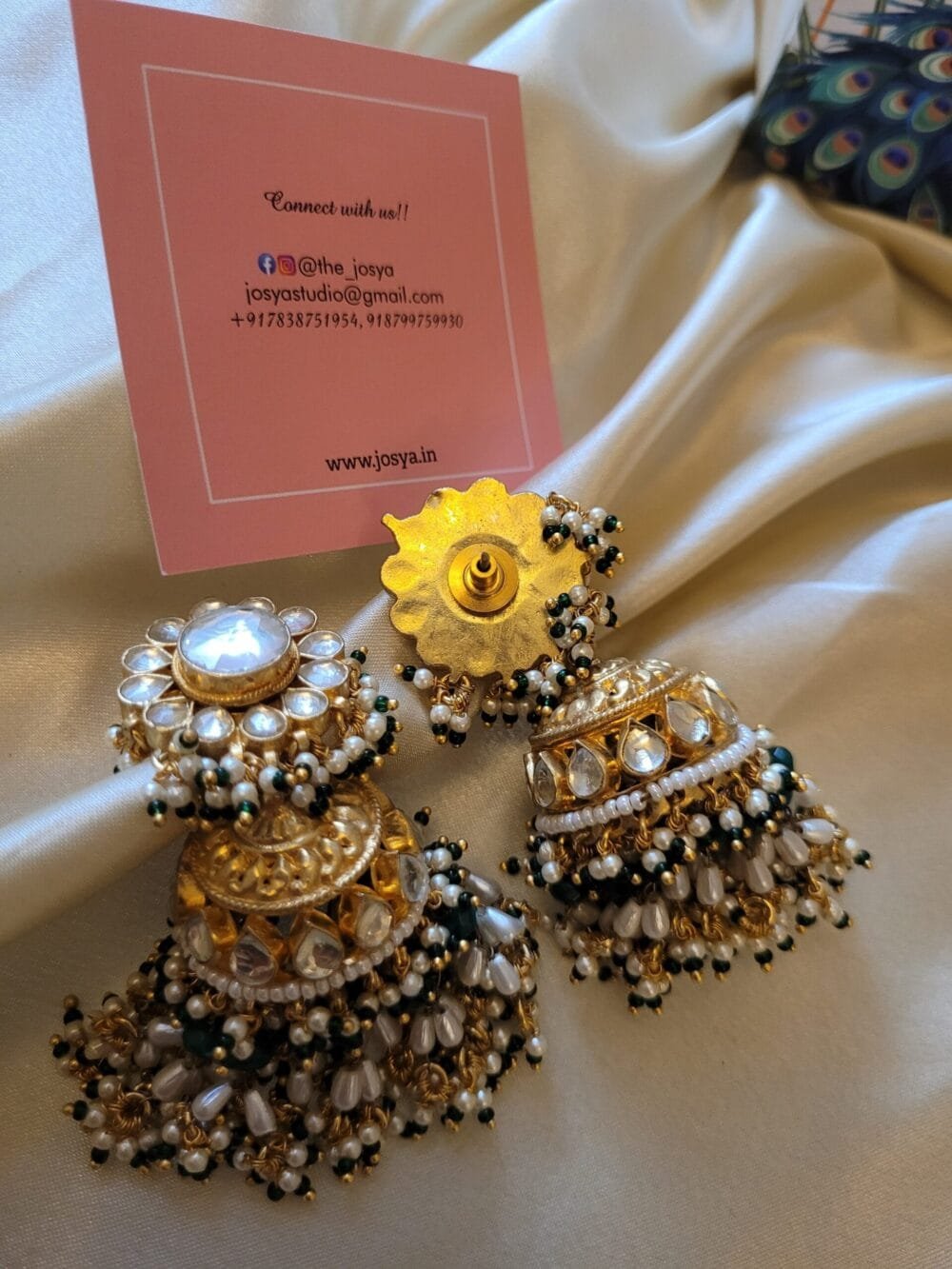 Jiva Kundan Jhumka Earrings - Image 6