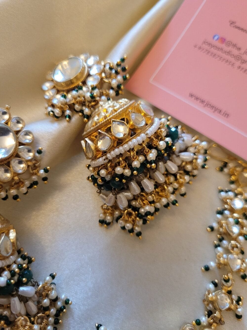 Jiva Kundan Jhumka Earrings - Image 3