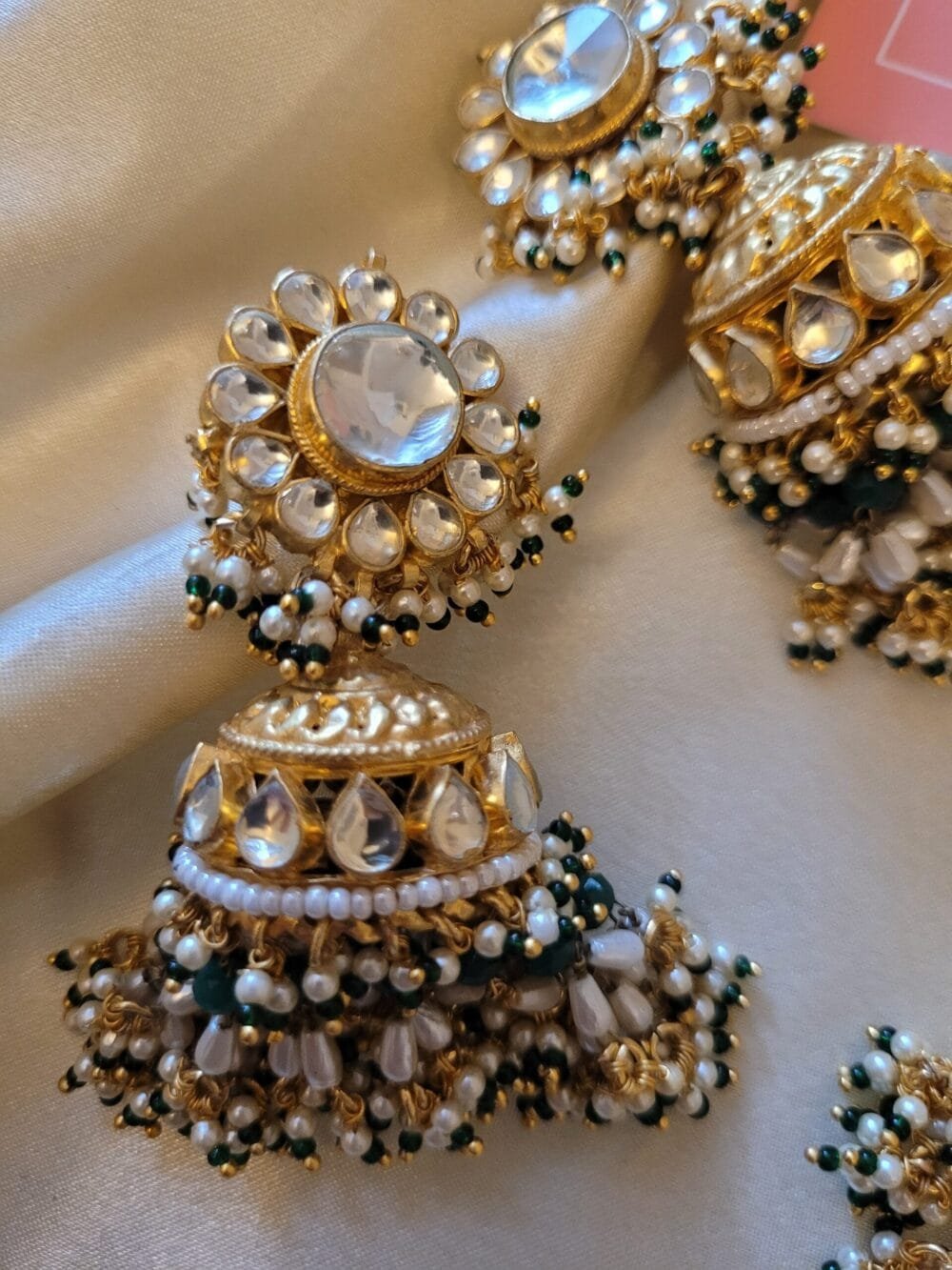 Jiva Kundan Jhumka Earrings - Image 2