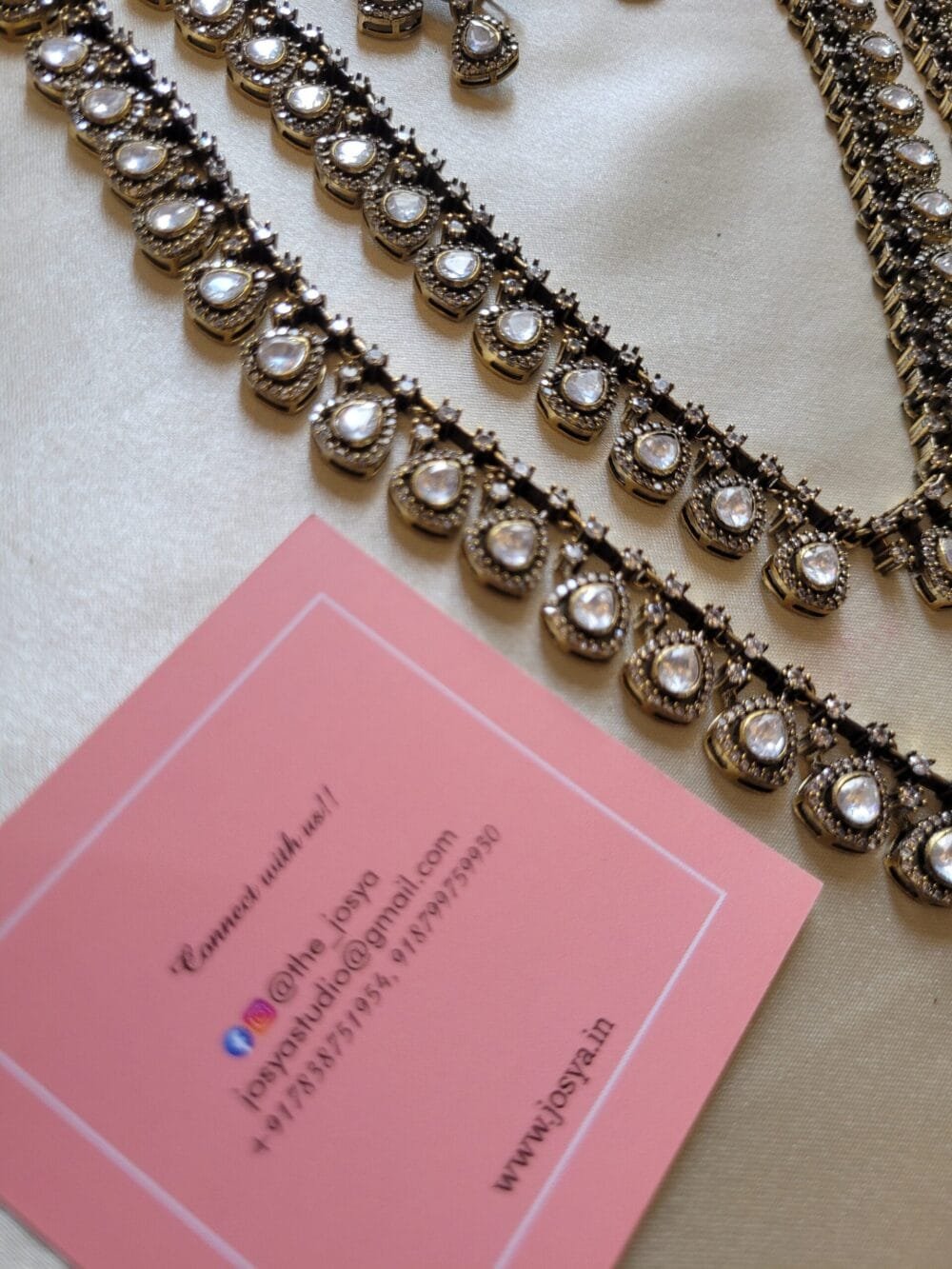 Vachi Polki layered Necklace Set - Image 9