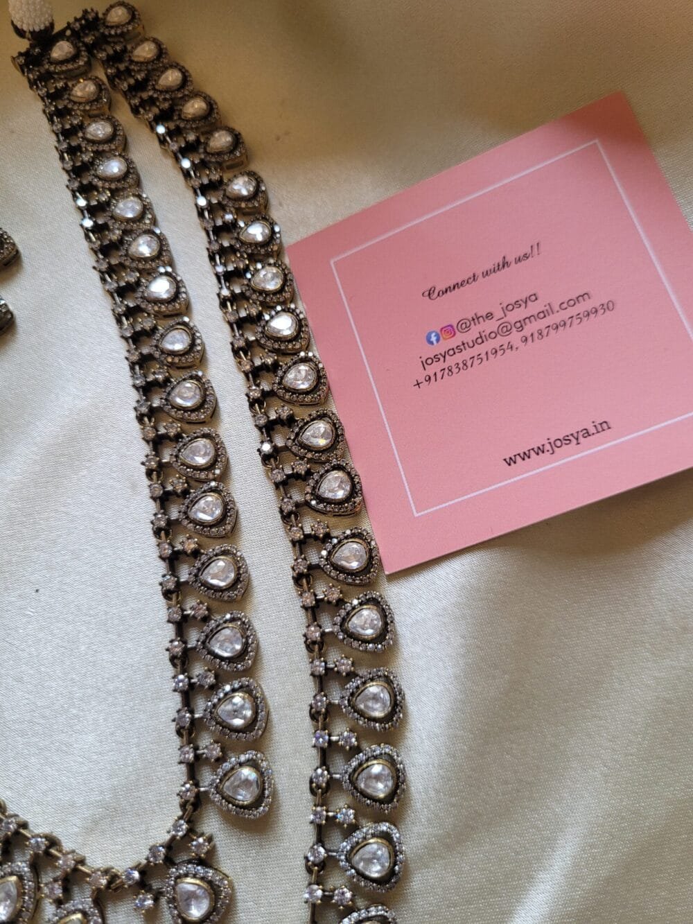 Vachi Polki layered Necklace Set - Image 6