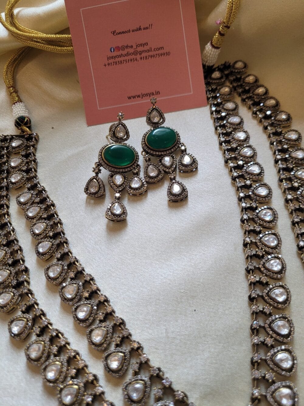 Vachi Polki layered Necklace Set - Image 3