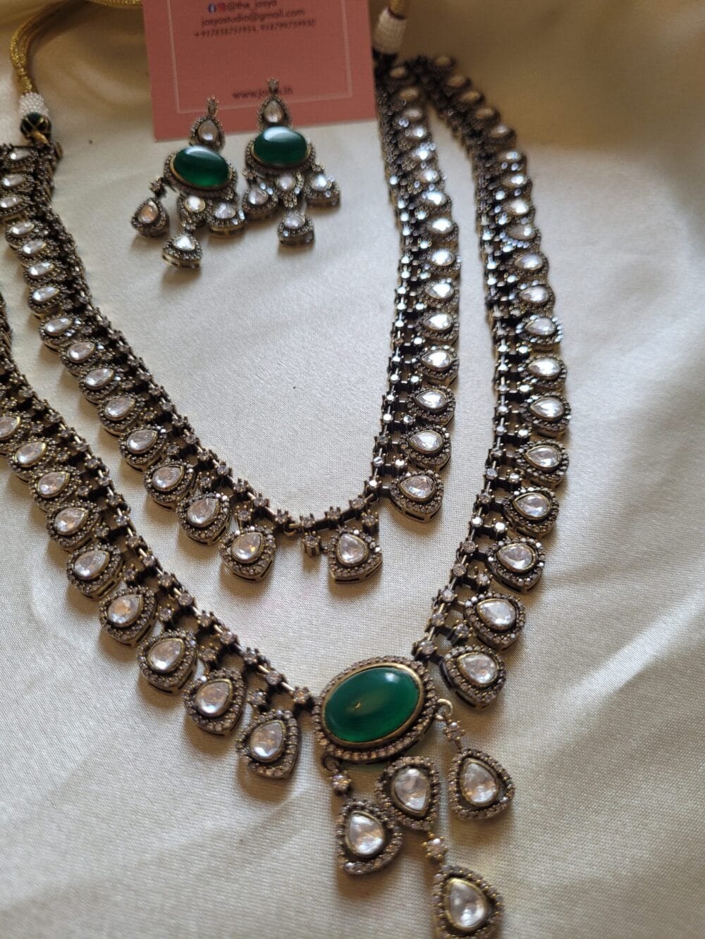 Vachi Polki layered Necklace Set - Image 2