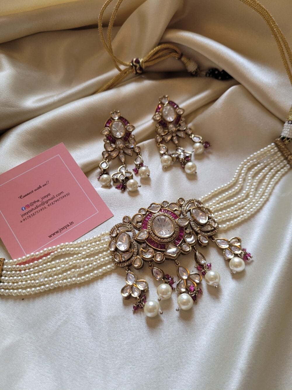 Maanika Polki Choker Set (Ruby)