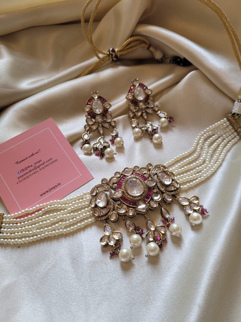 Maanika Polki Choker Set (Ruby)