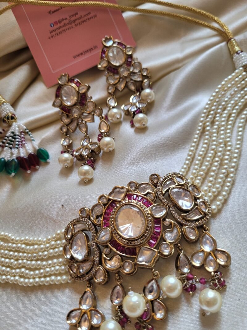 Maanika Polki Choker Set (Ruby) - Image 2